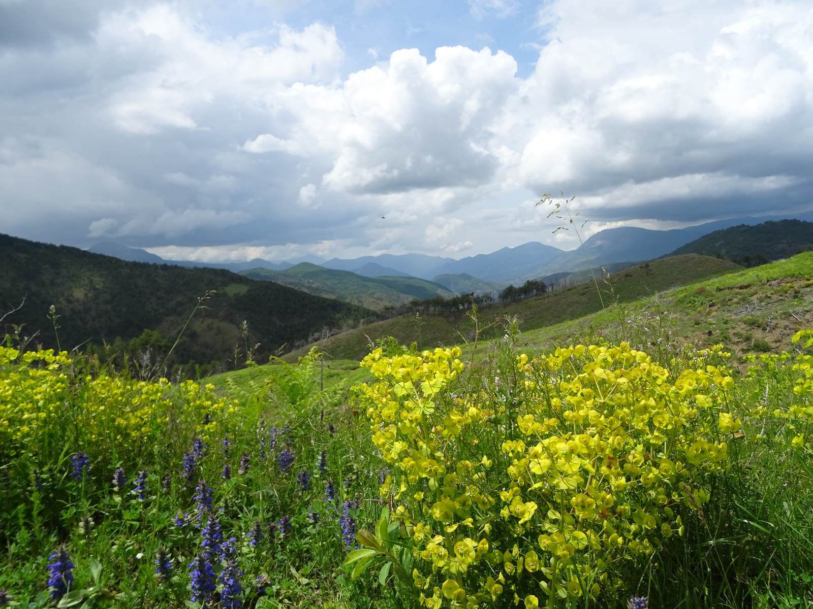 Foto: Weiter Blick ber das Bergland bei Voskopoja in Albanien - Lupe Reisen